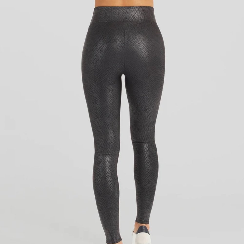 Spanx Faux Leather Matte Snake Leggings